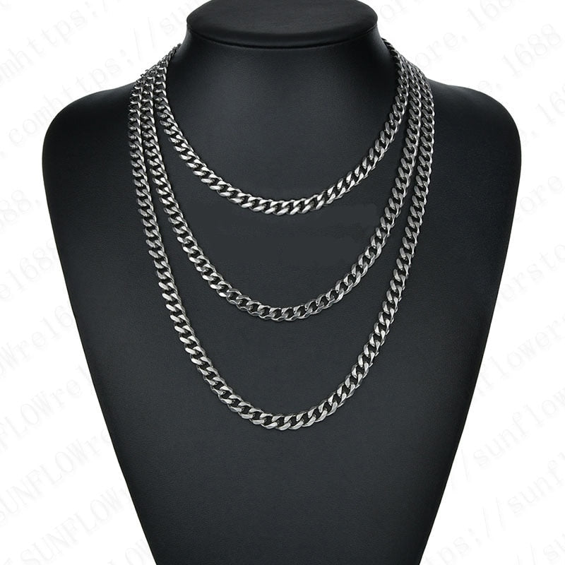 Steel Curb Chain - Silver Chains Canada π
